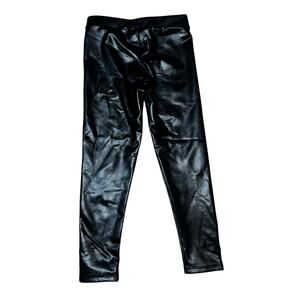 GAP Girl's Faux Leather Leggings Skinny Leg Black Stretch size 6- 7